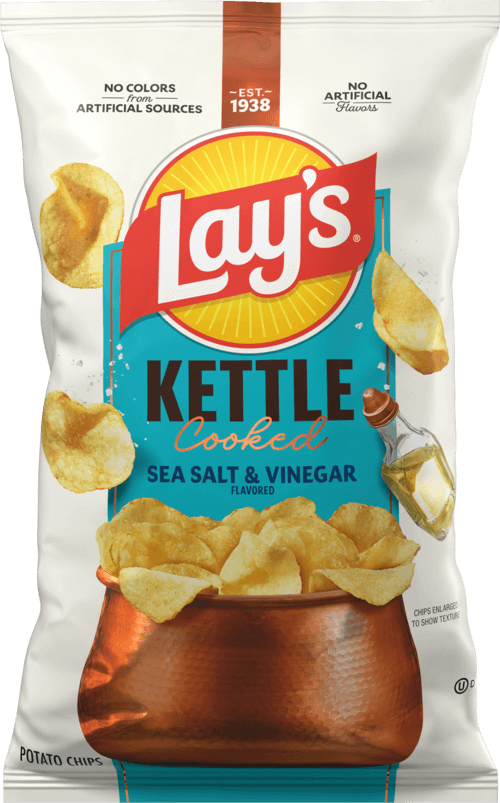 Papas fritas LAY'S® estilo kettle sabor sal marina y vinagre
