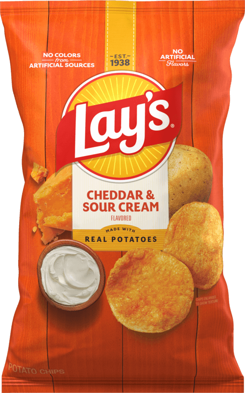 Papas fritas LAY'S® sabor cheddar y crema ácida
