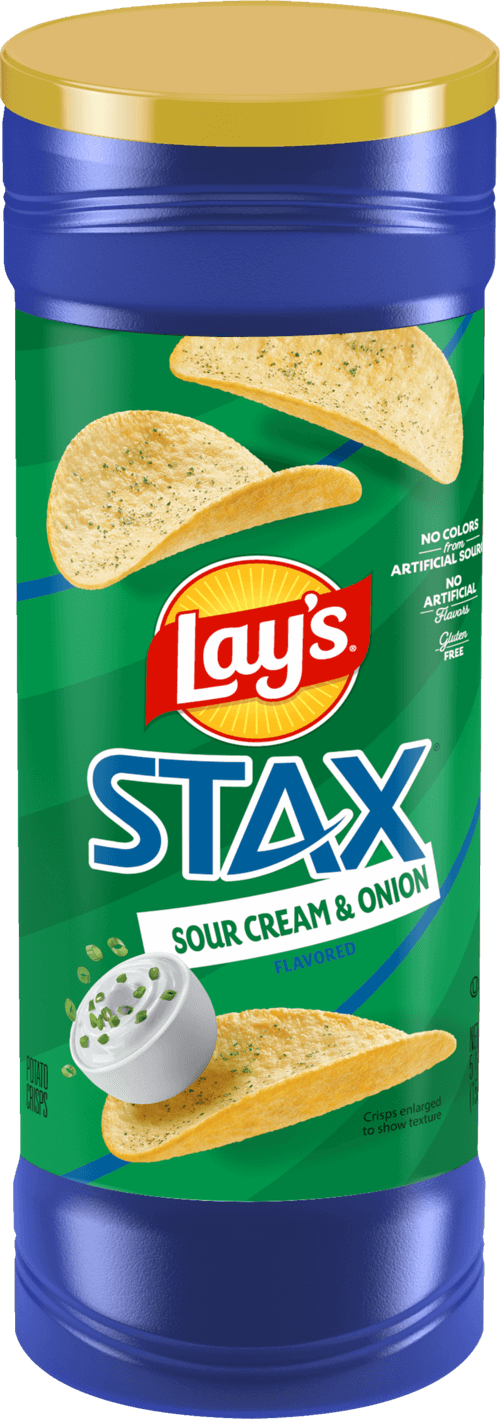 Papas fritas inglesas LAY'S® STAX® sabor crema ácida y cebolla