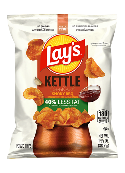 LAY’S® KETTLE COOKED REDUCED FAT SMOKY BBQ FLAVORED POTATO CHIPS