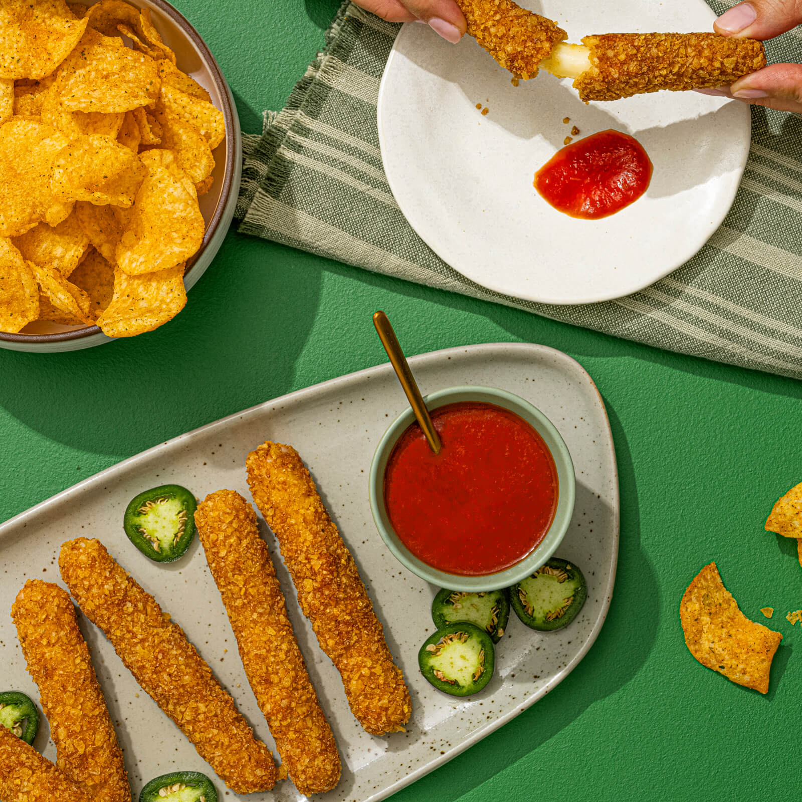 LAY'S® Kettle Cooked Jalapeno Mozzarella Sticks