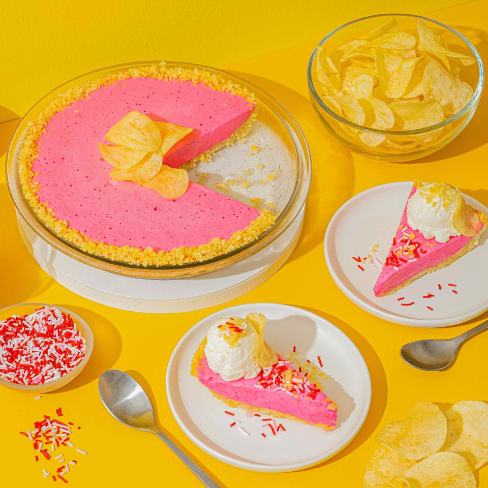 LAY'S® Pink Lemonade Vanilla Pie with Salty Potato Chip Crust
